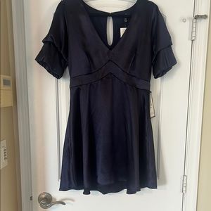 Stylish Dress with interesting Sleeves fit and flare skater, slight stretch